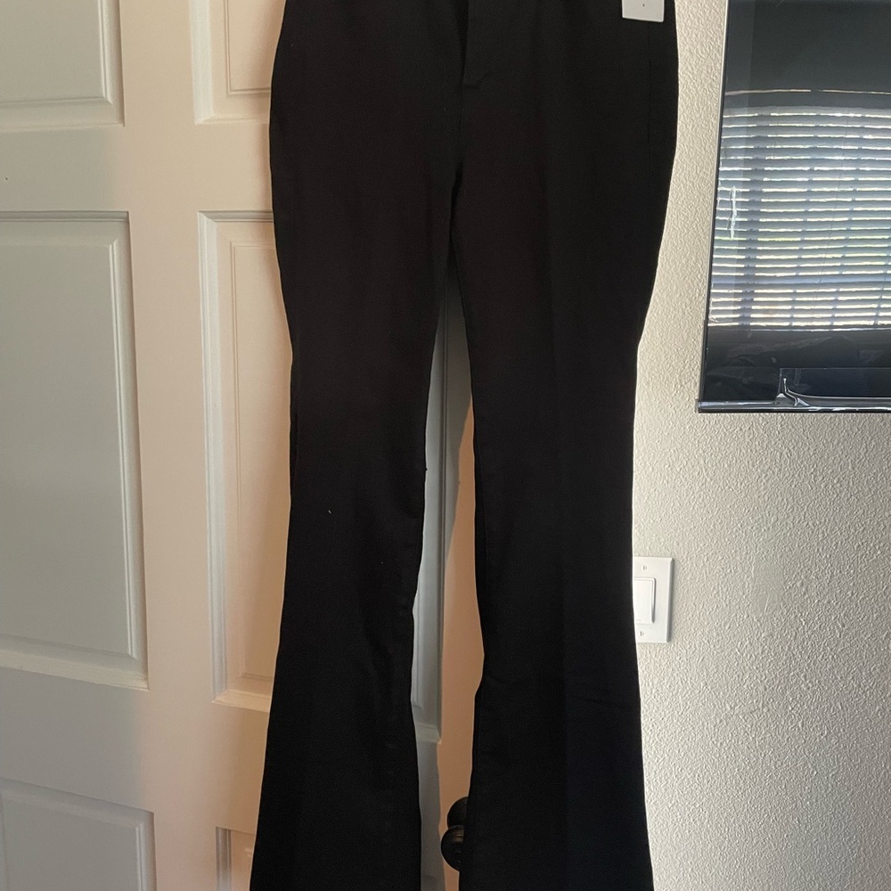 Good American Black slim bootcut jeans